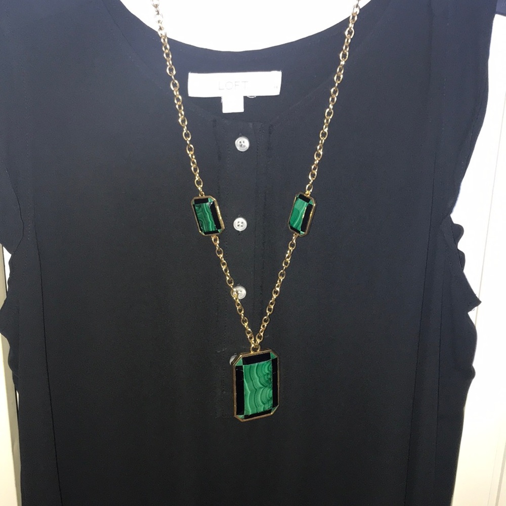 Tory Burch Emerald Stone Necklace